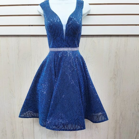 NWT Metallic Glitter Cocktail/Prom/Formal Dress - Picture 4 of 7
